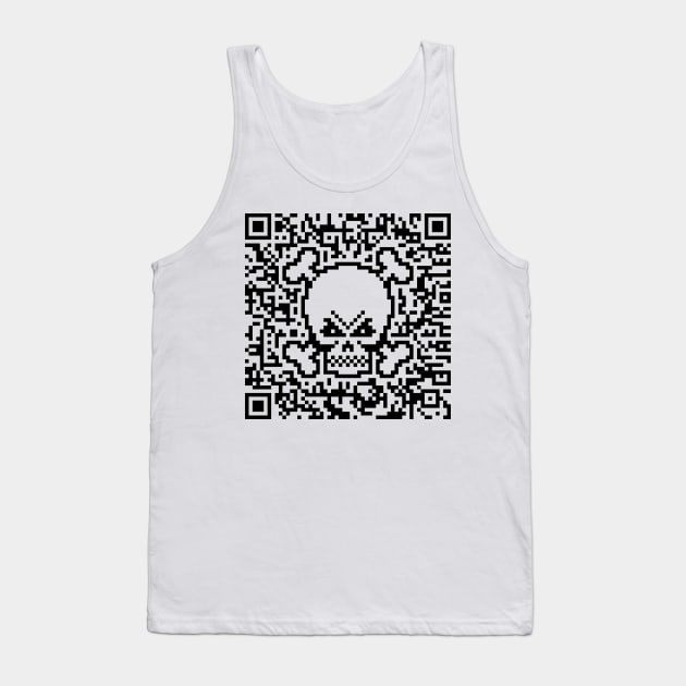 Skull And Crossbones (Quick Response Code / POS) Tank Top by MrFaulbaum